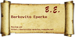 Berkovits Eperke névjegykártya
